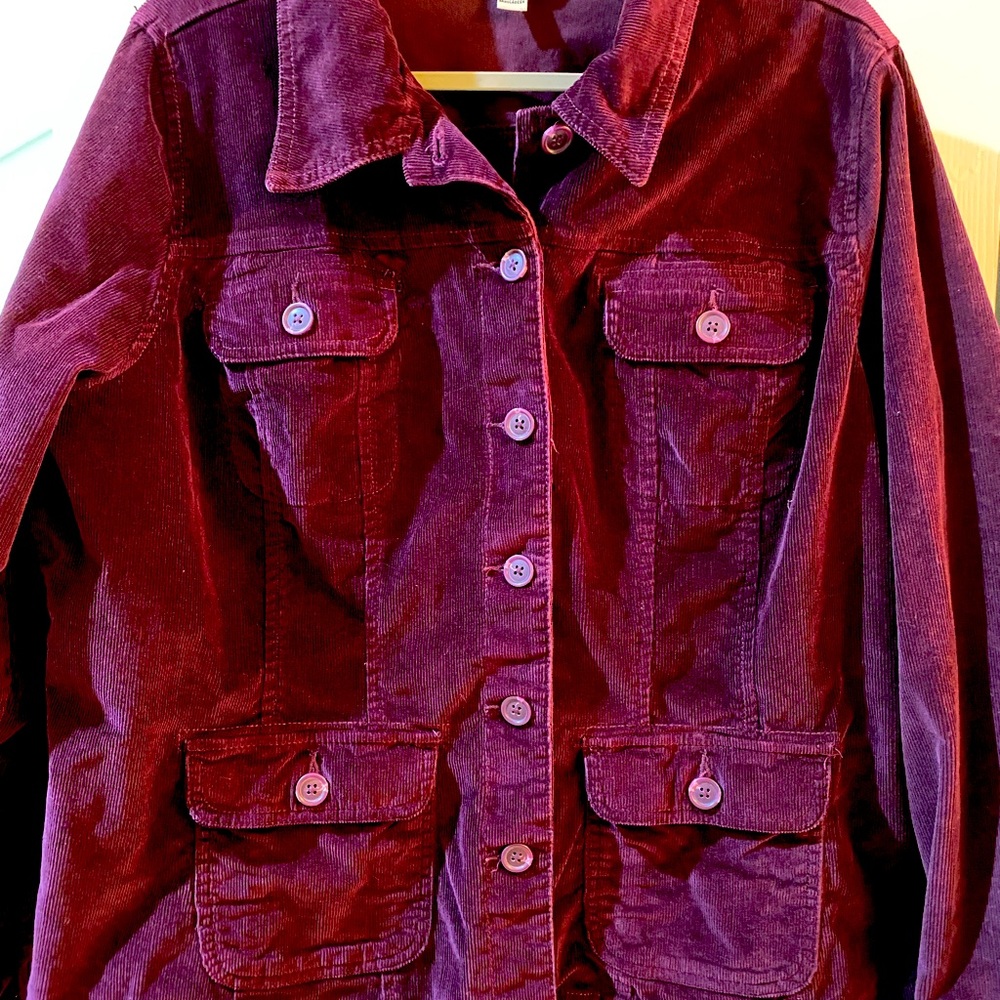 Women’s Deep Purple Corduroy St. John’s Bay Jacket-1X